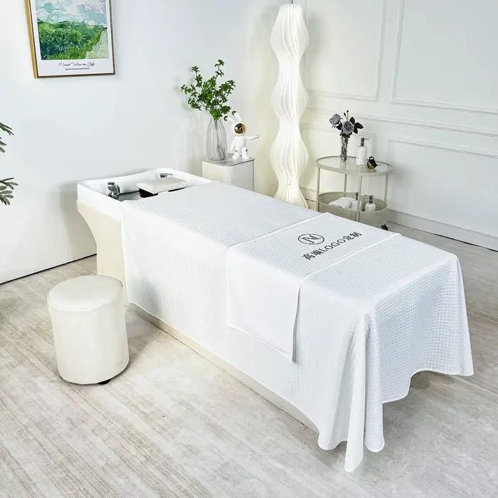Couvre-lit en coton avec logo personnalisé, couverture complète pour salon de beauté, salon de coiff