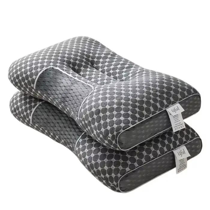 Oreiller cervical en fibre de soja gris, lot de 2, coussin ergonomique de soutien du cou, soulage le
