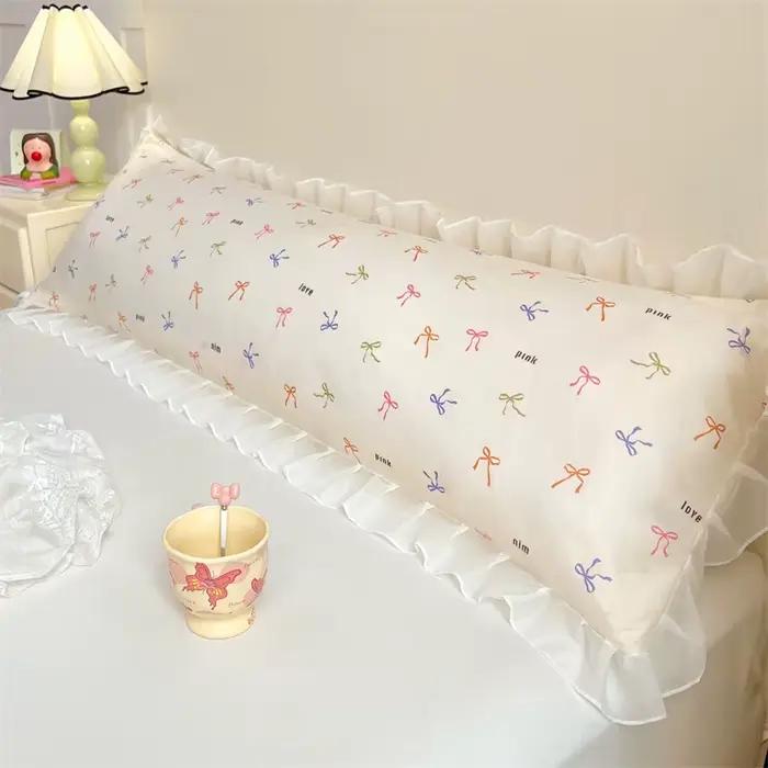 Taie d'oreiller florale fraîche pour couple, avec double dentelle sur les côtés, décoration de lit, 
