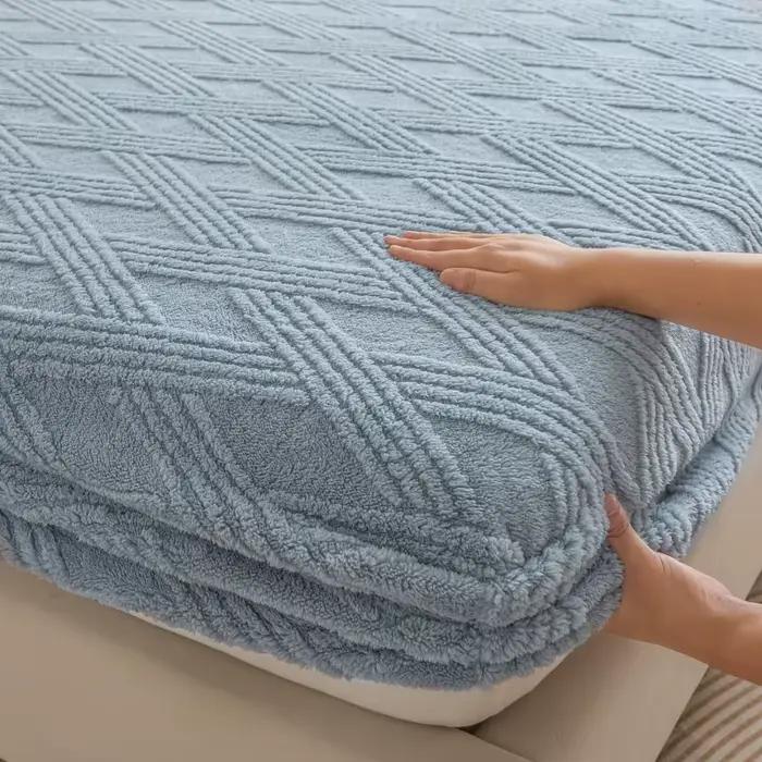 Drap-housse thermique en polaire chaud et élastique pour l'hiver, couvre-matelas protecteur pour lit