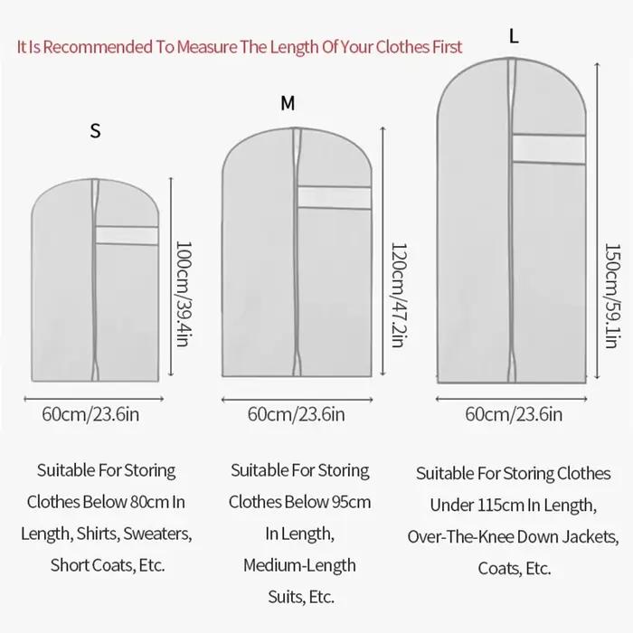 Vêtements imperméables housse anti-poussière manteau costume robe protecteur suspendus sacs à vêteme