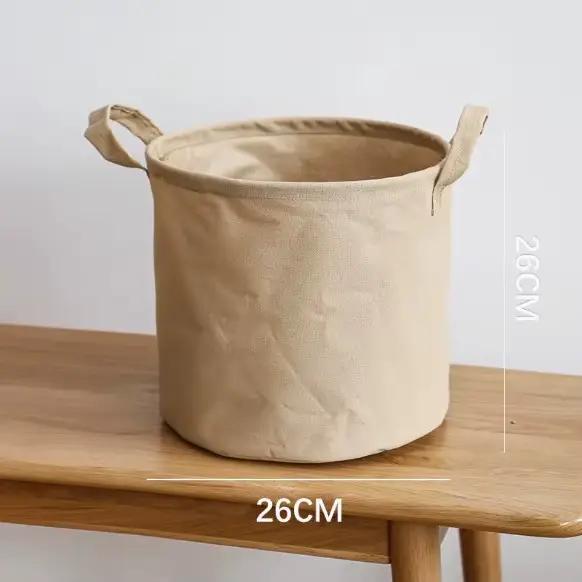 Panier à linge sale en tissu coton et lin, pliable, grand format, avec cordon de serrage, pour le ra