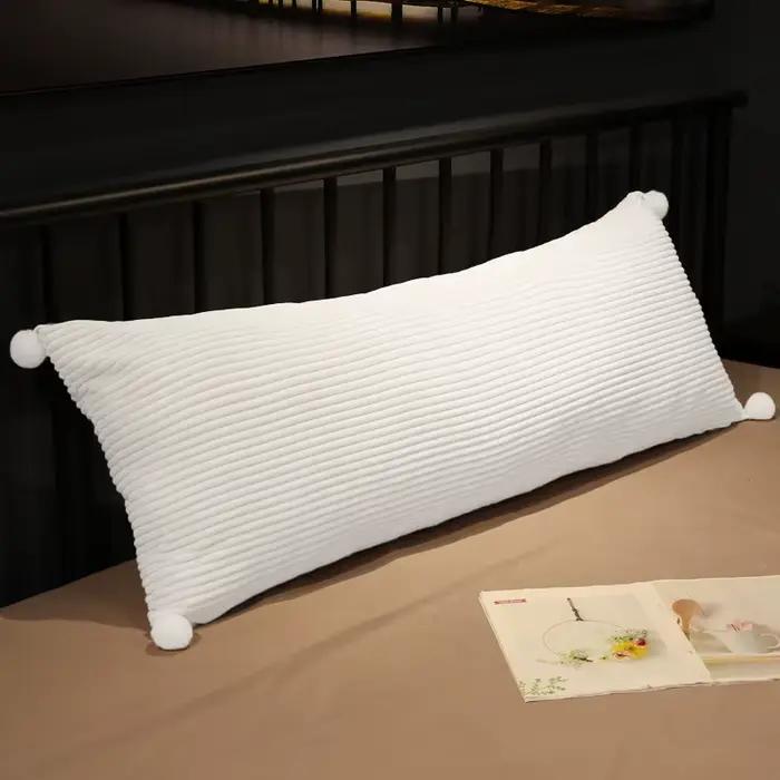 Taie d'oreiller longue en velours, 60/85/120/150cm, couleur unie, douce et confortable, Double amant