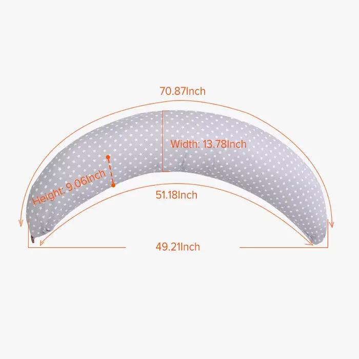 AnGku 70.9*51.2*13.8 pouces oreiller de grossesse oreiller amovible pour les femmes enceintes 2 pièc