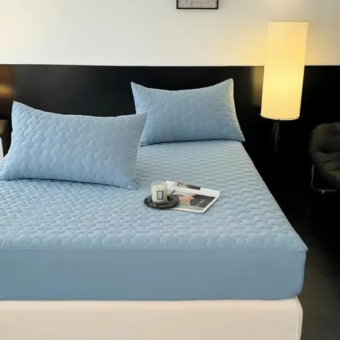 2025 nouvelle drap-housse rembourré poli classe A, couleur unie simple et confortable 360 °   drap-h