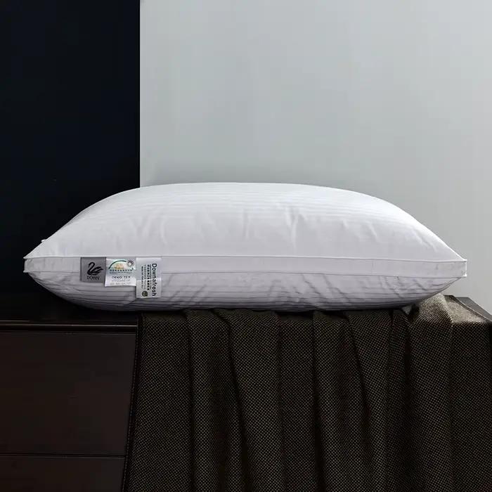 Oreillers 100% duvet d'oie, oreillers pour le cou, oreillers de lit, housse 100% coton avec duvet d'