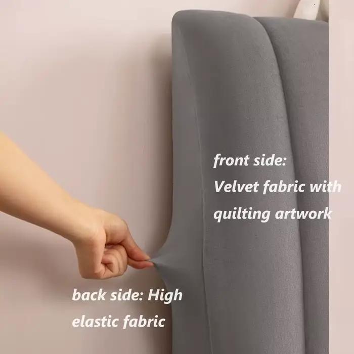 Housse de tête de lit matelassée en peluche tout compris, couverture de tête de lit en velours doux,