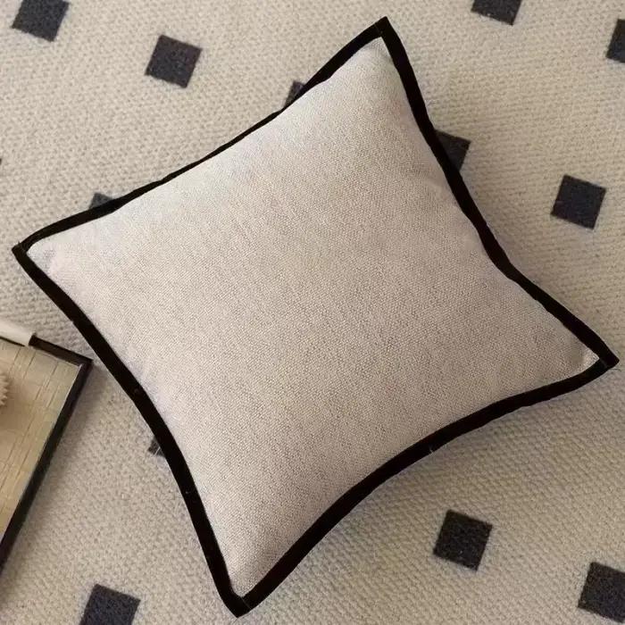 Housse de coussin rétro médiévale française 45x45, bordure noire, housse de coussin verte, style amé
