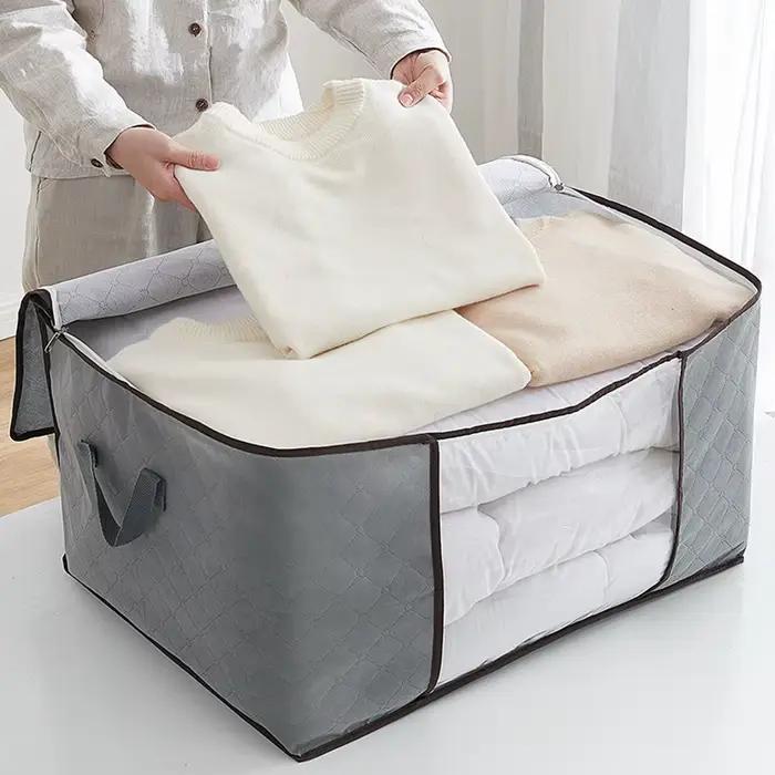 Sac de rangement pour couettes, sacs de tri de couverture, boîte de rangement pour garde-robe mobile