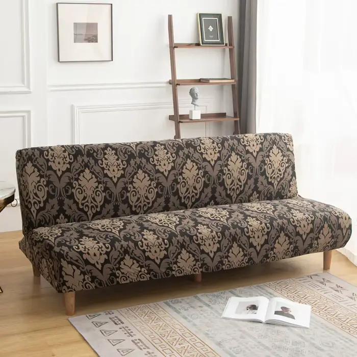 Housse de canapé-lit sans accoudoirs, coussin extensible, en Spandex, anti-poussière, protection de 
