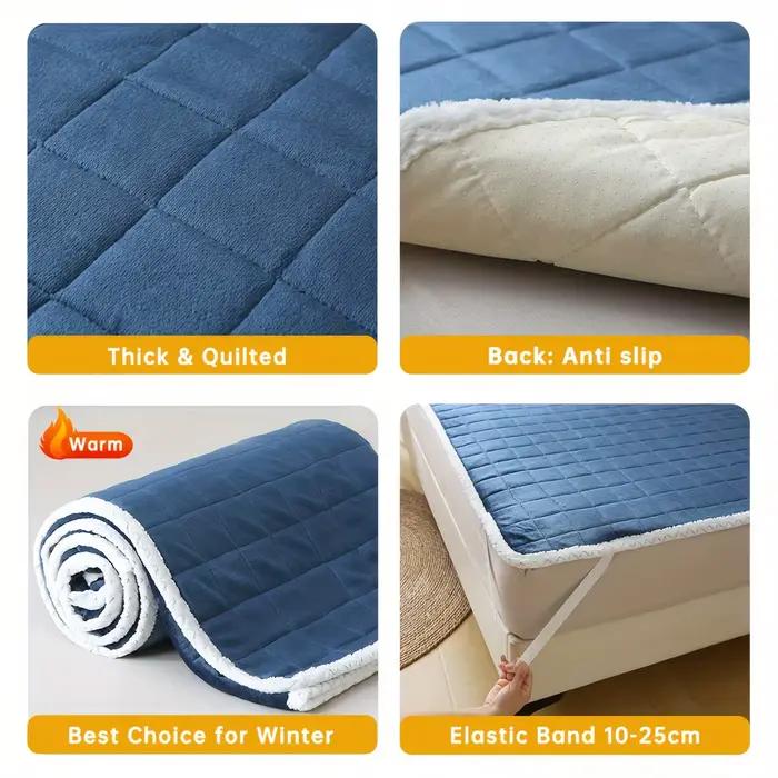 Coussin de matelas en velours de lait, protection de literie douce et respirante, taille Queen, hous