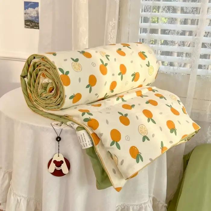 Couette d'été légère en coton lavé résistant aux rides, couette toutes saisons, lit simple et Double