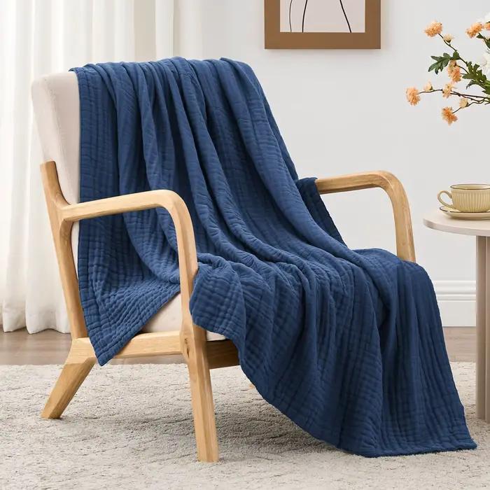 Couverture en mousseline 100% coton, 6 couches, légère, respirante, pour canapé, lit, couverture dou