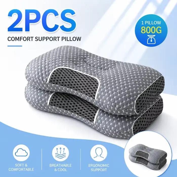 Ensemble de 2 oreillers orthopédiques, avec structure de massage intégrée, noyau premium durable ada