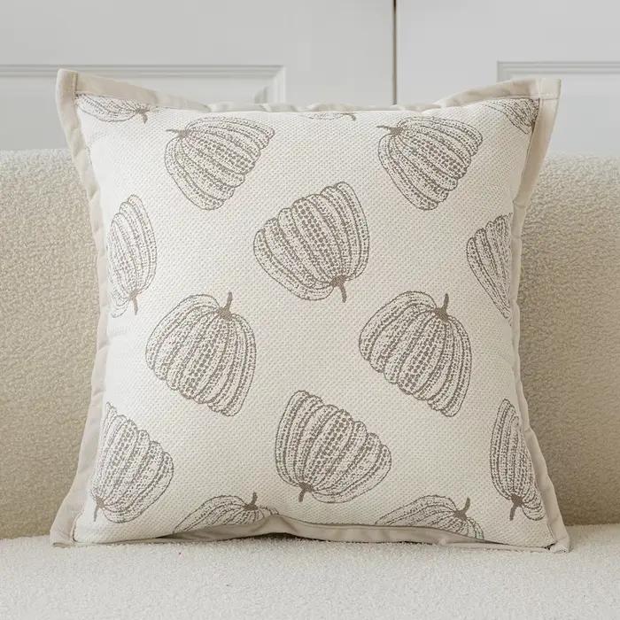 Juste de coussin beige simple, taies d'oreiller décoratives, 45x45 cm, pour canapé, planches de saun