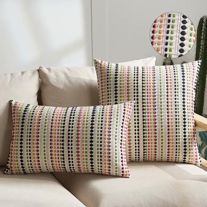 Housses de coussin Euro 60x60cm de qualité supérieure en lin, style bohème, décoratives pour la mais
