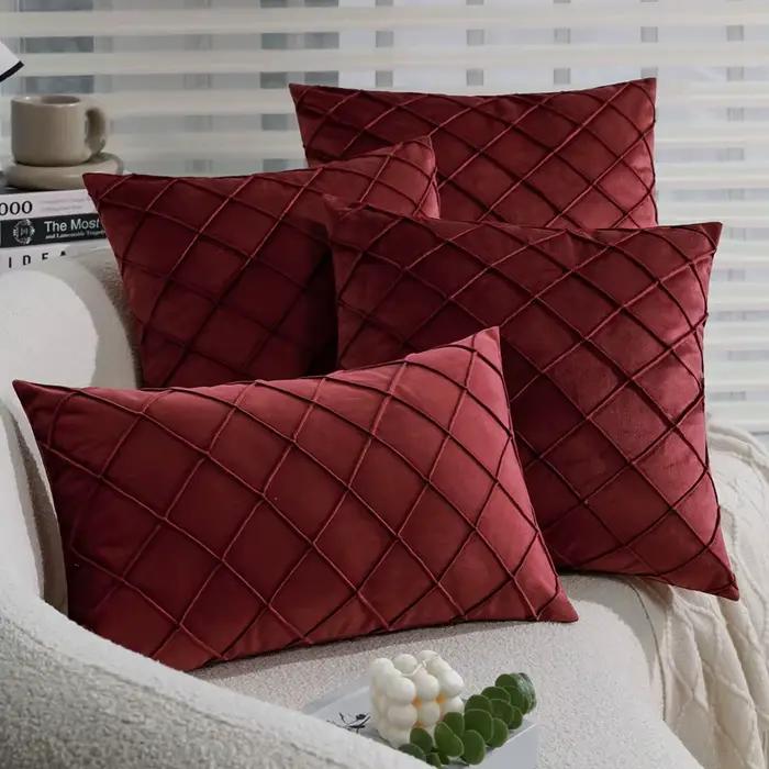 Housse de coussin décorative en velours, taie d'oreiller douce et confortable pour salon, canapé, av