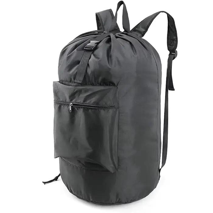 Sac à dos sac à linge avec poche panier à linge sac avec fermeture à cordon pour collège, voyage, sa