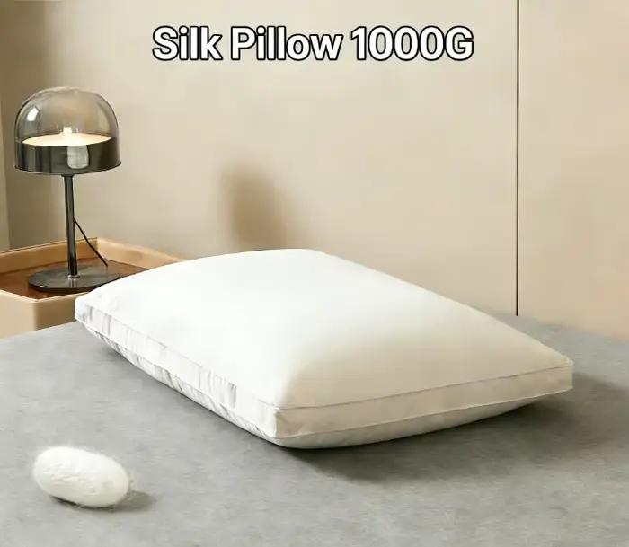 Oreiller de luxe en soie de mûrier, 1200G, 48x74cm, hypoallergénique, coussin de couchage confortabl