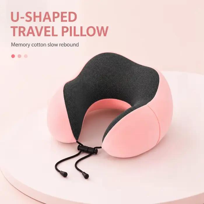 Oreiller de voyage en mousse à mémoire de forme en forme de U, soutien doux pour le cou, oreiller lé