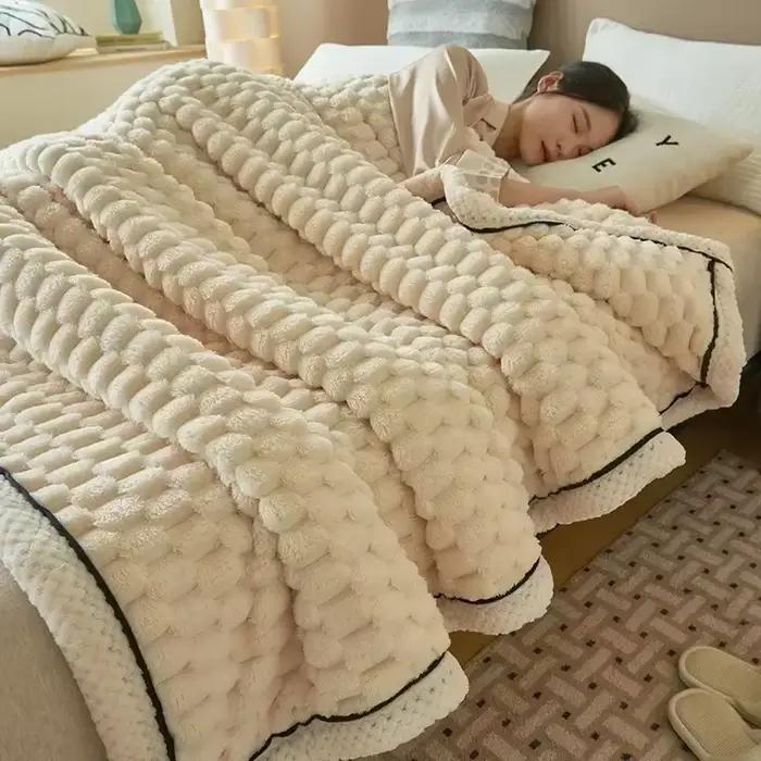 Couverture de couchage chaude en velours tortue, couverture polaire en flanelle douce et confortable