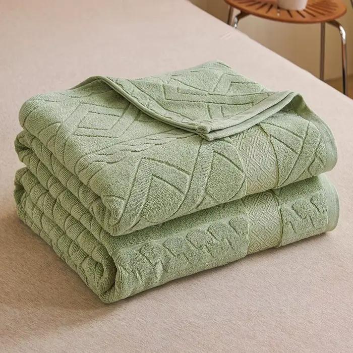 Couverture en coton douce et légère, couverture de lit de luxe floue pour canapé, couvre-lit à carre