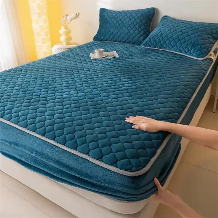 Housse de matelas chaude en polaire Super épaisse, drap-housse matelassé moelleux tout compris, prot
