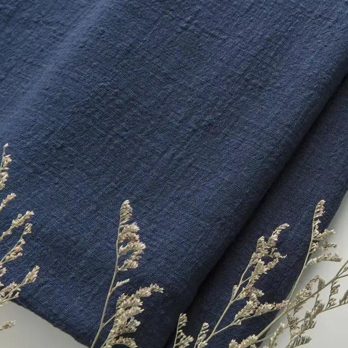 Tissu en lin et coton doux et fin, couleur unie, matériau organique, lin naturel pur pour coudre des