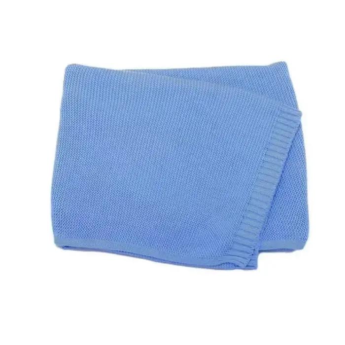 Couverture de bébé personnalisée avec nom brodé, couverture tricotée pour nouveau-né, cadeaux commém