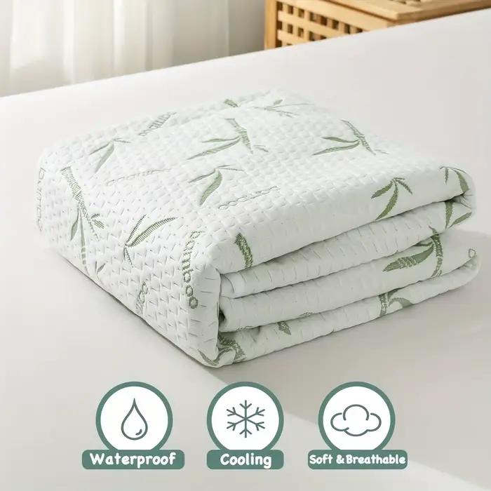 Protège-matelas imperméable 100 % fibre de bambou, rafraîchissant et respirant pour l'été, drap-hous