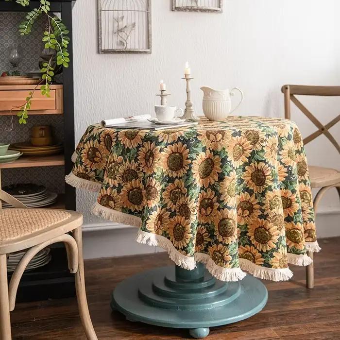 Nappes rondes à motif floral français, couvertures de canapé brittop, couverture anti-poussière pour