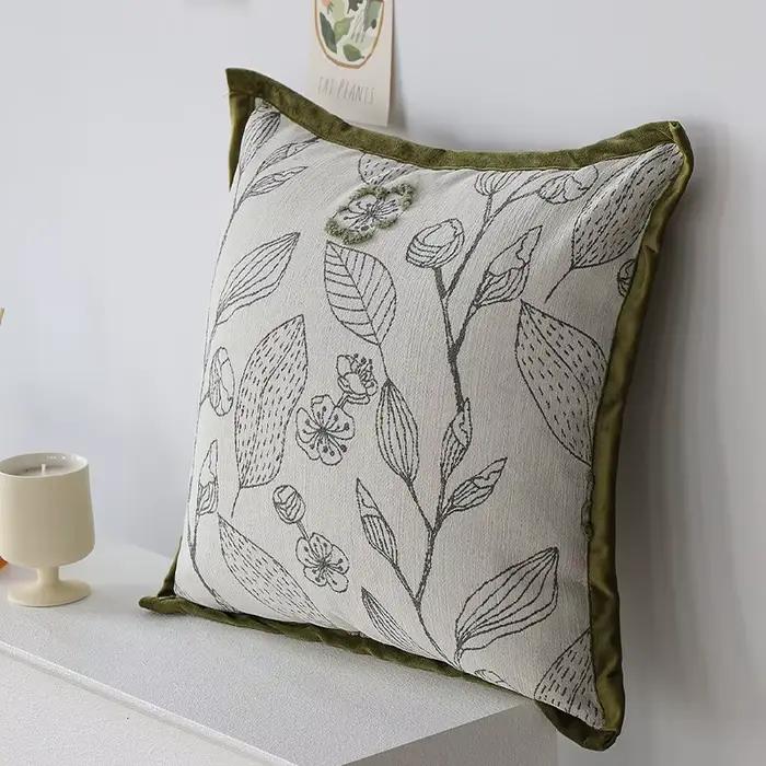 Juste de coussin de luxe vert clair français, taie d'oreiller à bulles crème, housses de coussin déc