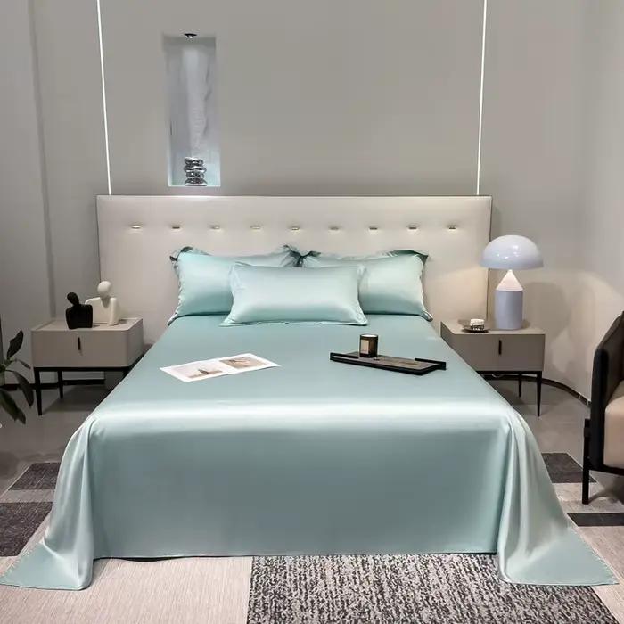 Drap de Lit en Tencel 100% Naturel Pur, Couleur Unie, Double Dessus, Draps pour Bol et Garçons, illa
