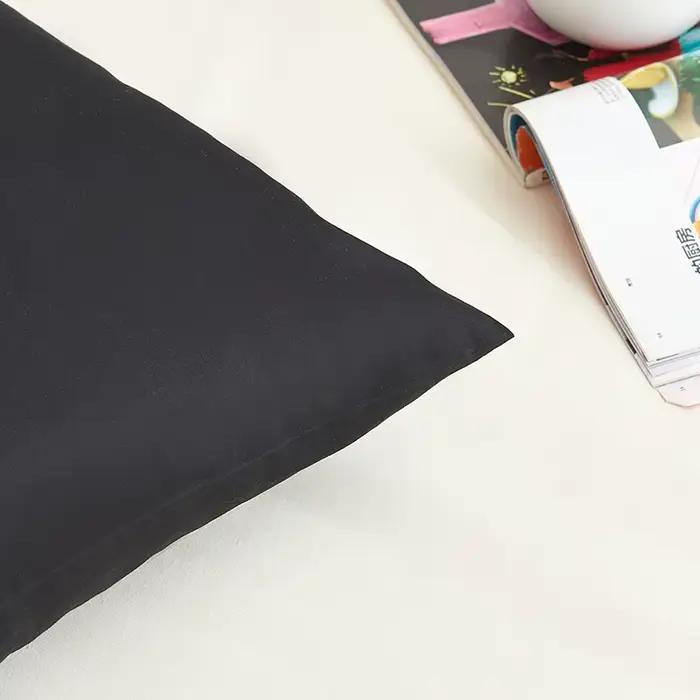 Taie d'oreiller en coton couleur unie, taie d'oreiller noire, enveloppe personnalisée, 40x60 40x70 5
