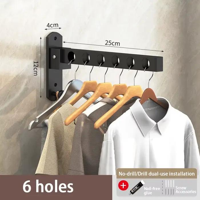 Séchoir à linge pour balcon sans perçage, séchoir à linge pliable et dissimulé, séchoir à linge mura