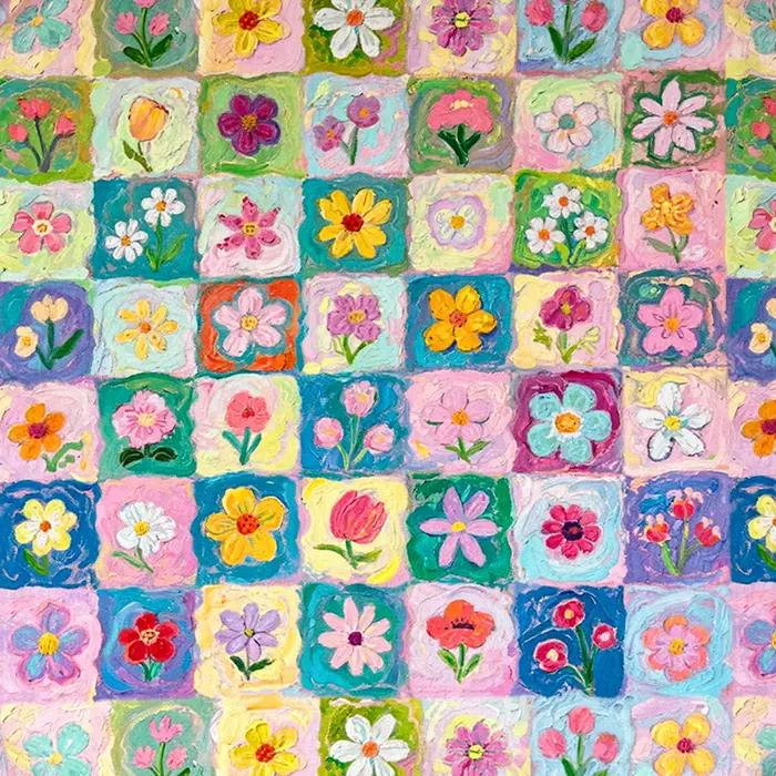 Tissu imprimé numérique en popeline de coton à carreaux colorés, 150x50cm, années 60, pour vêtements