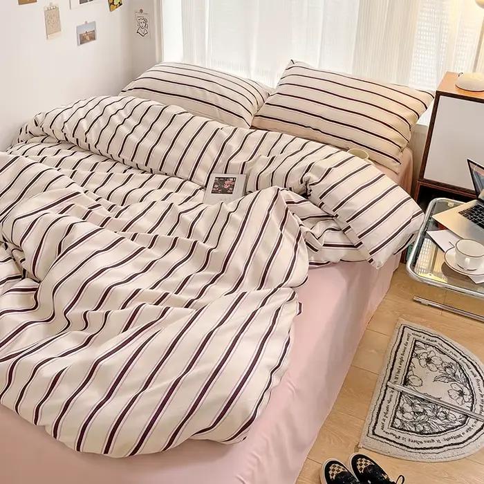 Nordique fronde lit 150 ensembles de literie rayures housse de couette ensemble housse de couette dr