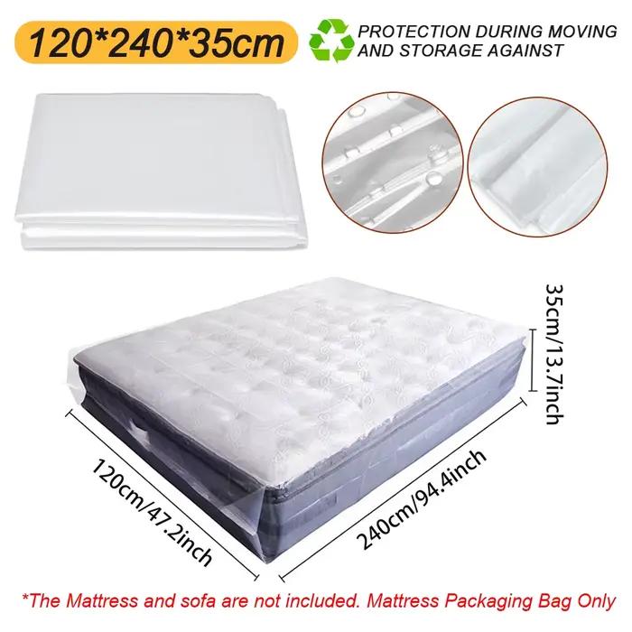 Sac d'emballage de protection de matelas 150/200x240x35cm, housse anti-poussière résistante à l'humi
