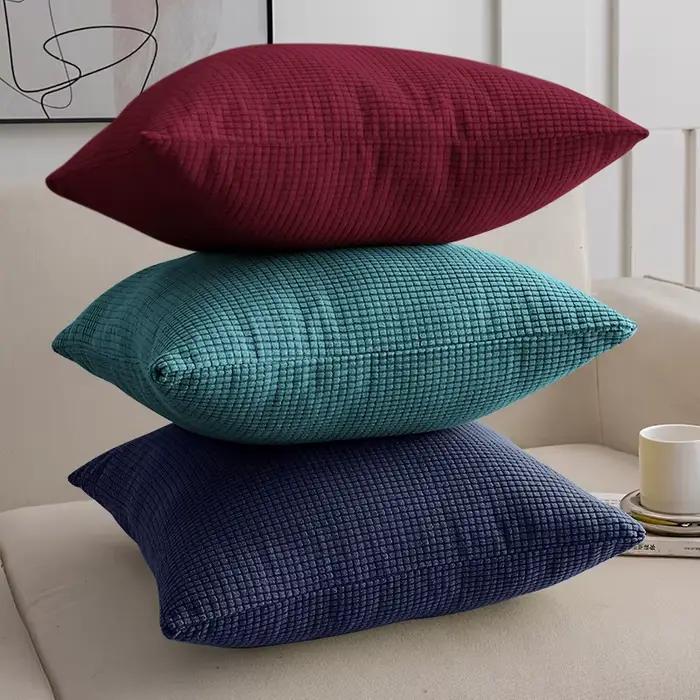 Housse de coussin Jacquard de couleur unie
