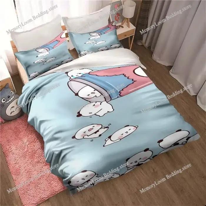 Bubu Dudu dessin animé ours mignon Kawaii cadeau de noël ensemble de literie Double King Size housse de couette et taie