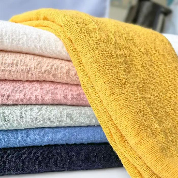 Tissu en pansement de coton lin fin coloré