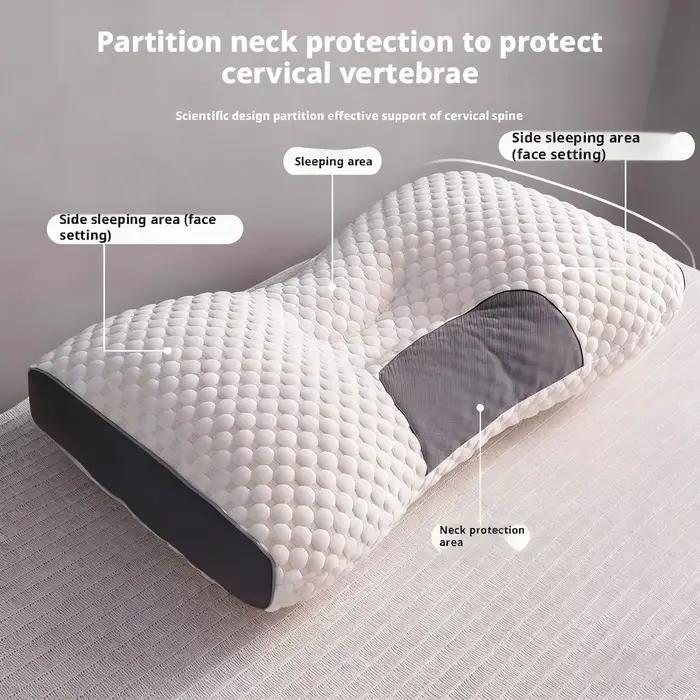 Oreiller en coton tricoté ergonomique pour le soutien cervical