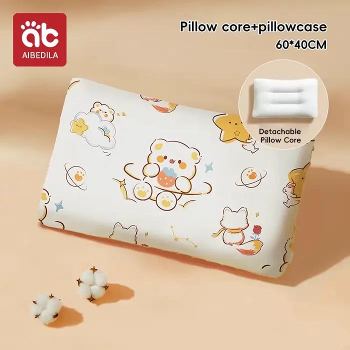 AIBEDILA oreiller bébé Double face coton haricot velours ergonomique lavable pour enfant en bas âge dormir 100%
