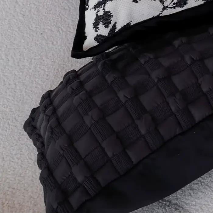 Housse de coussin décorative matelassée douce à carreaux pour canapé