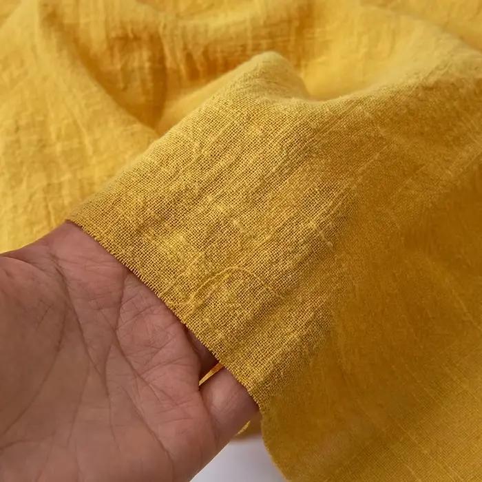 Tissu en lin et coton doux et fin, couleur unie, matériau organique, lin naturel pur pour coudre des vêtements faits à la main, tissu Patchwork