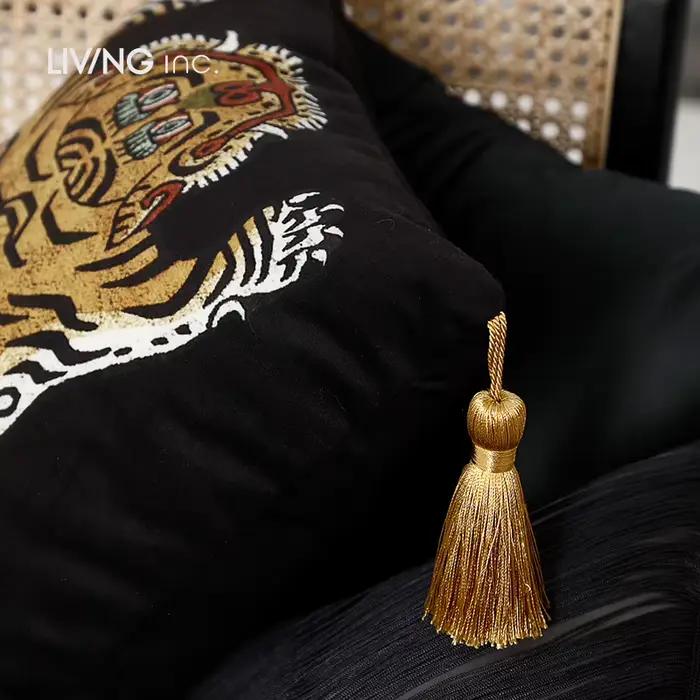 Housse de coussin décorative en velours noir 18x18