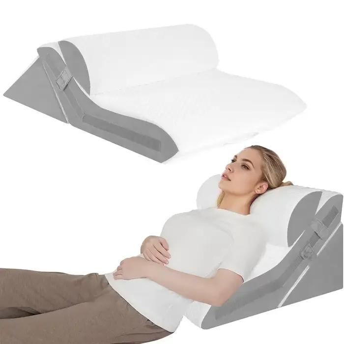 Coussin de lit compensé orthopédique 3 pièces pour post-chirurgie, coussin réglable pour le reflux acide et le soulagement des douleurs dorsales