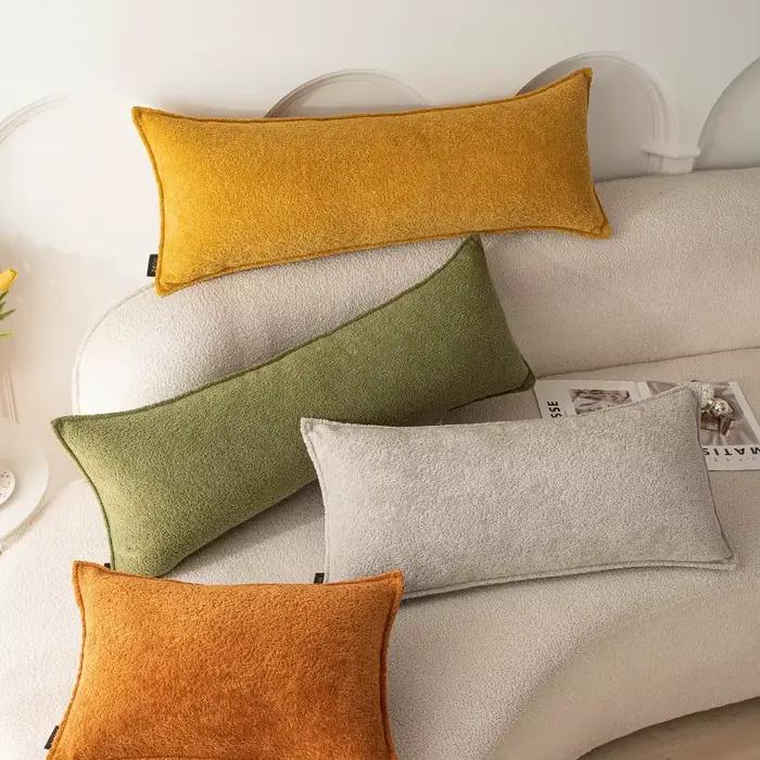 Housse de coussin rectangulaire 30x50/30X70/30X90CM, housse de coussin lombaire simple et douce, taie d'oreiller décorative pour la maison