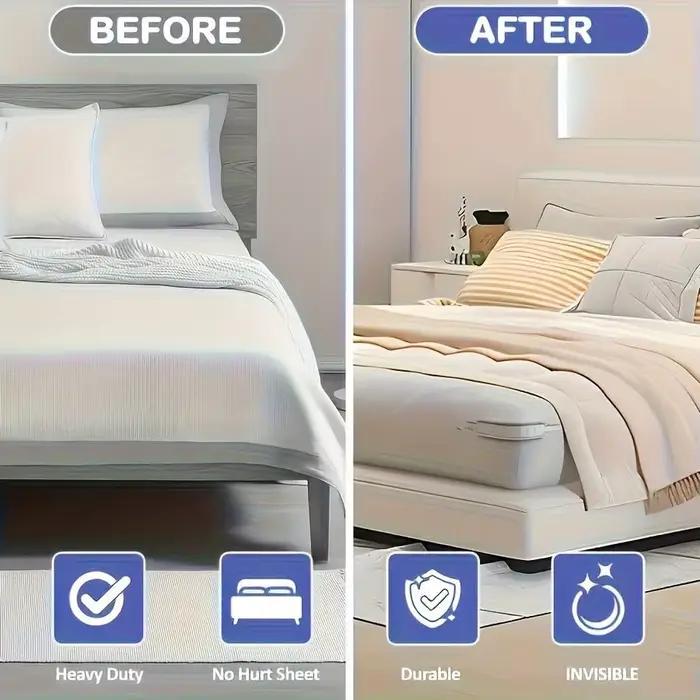 Support de drap de lit avec bande de verrouillage, attache de matelas antidérapante, protection de lit à poignée de sécurité, installation facile, matériau PVC Durable
