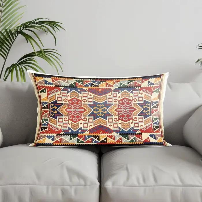 Housse de coussin rectangulaire à motif exotique